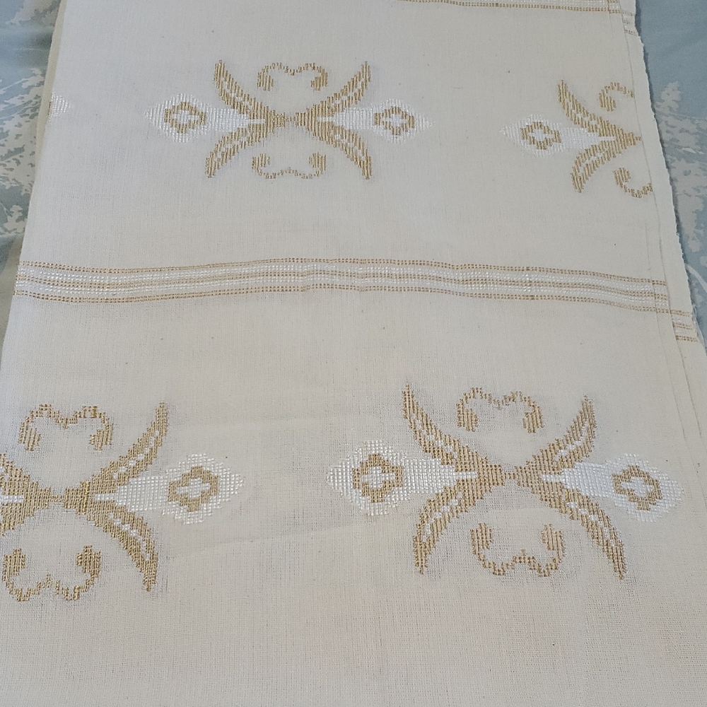 Cream and Gold Embroidered Textile